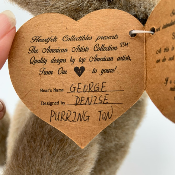 Heartfelt Collectibles George Bear Denise Purrington Rare Plush‎ Jointed Brown - Picture 9 of 12